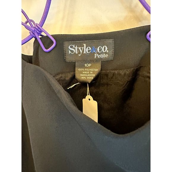Style & Co A Line Flare Women’s PETITE size 10 Black Skirt 10P Lined Polyester - Picture 4 of 14